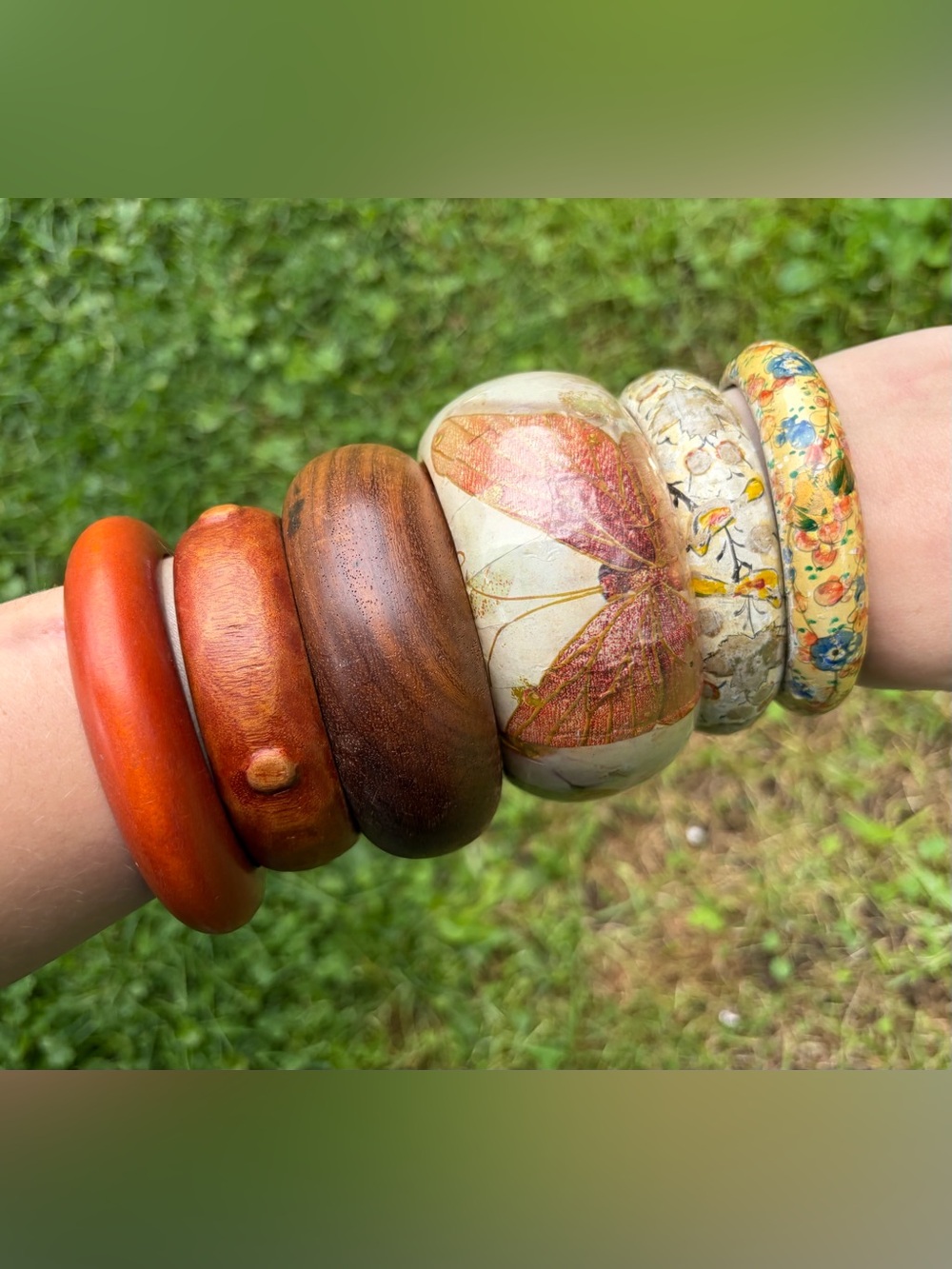 Vintage Wood Bangle Bundle